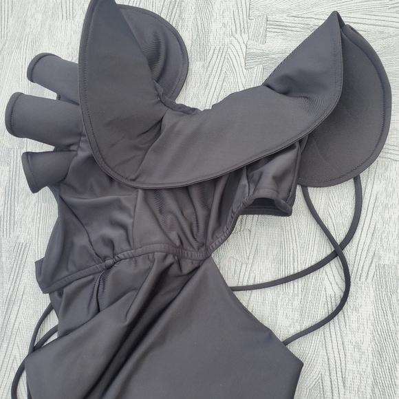 New Kanomi One Shoulder black Swimsuit UV Sun Protection handmade One Piece sexy - Picture 4 of 8